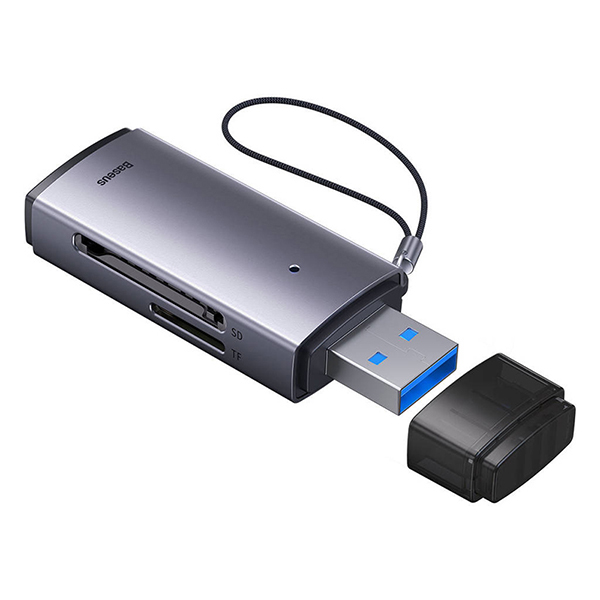 کارت‌خوان USB باسئوس مدل Lite Series SD/TF Card Reader WKQX060013 بدون پک